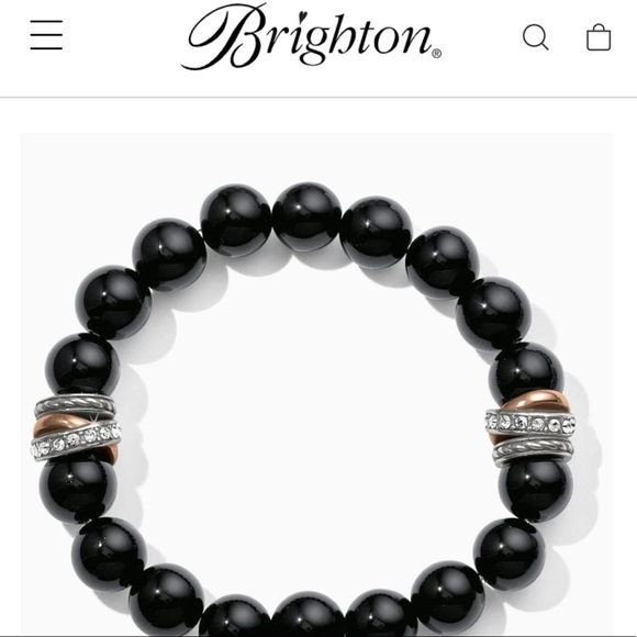 NWOT Brighton Black Agate Stretch Bracelet - Picture 2 of 2